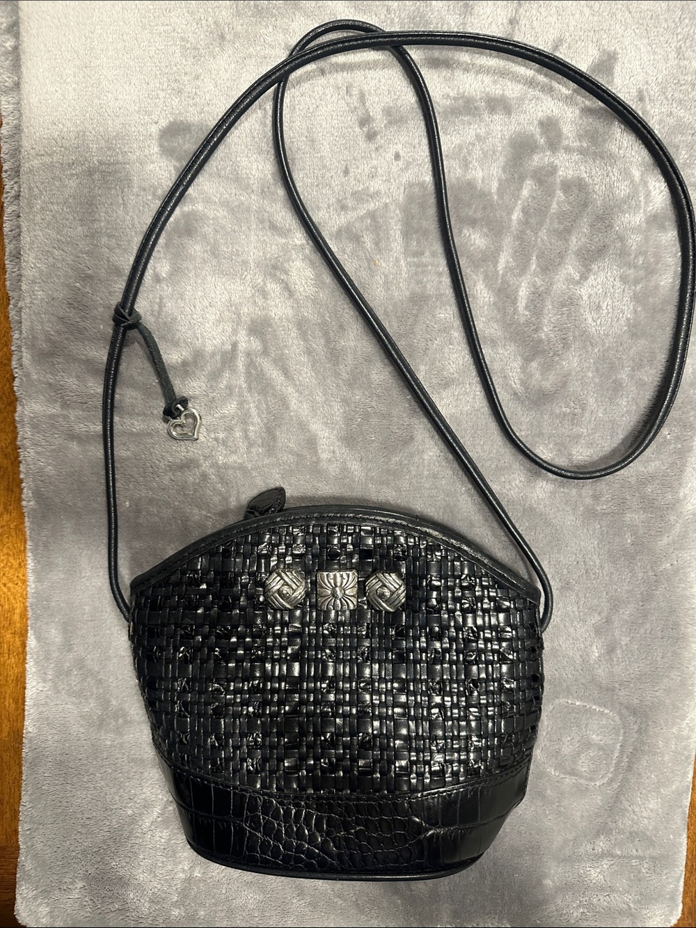 Brighton Black Woven Crossbody Bag -